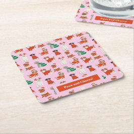 Rosa Hundar Personlig Tassar och Cheers Underlägg Papper Kvadrat