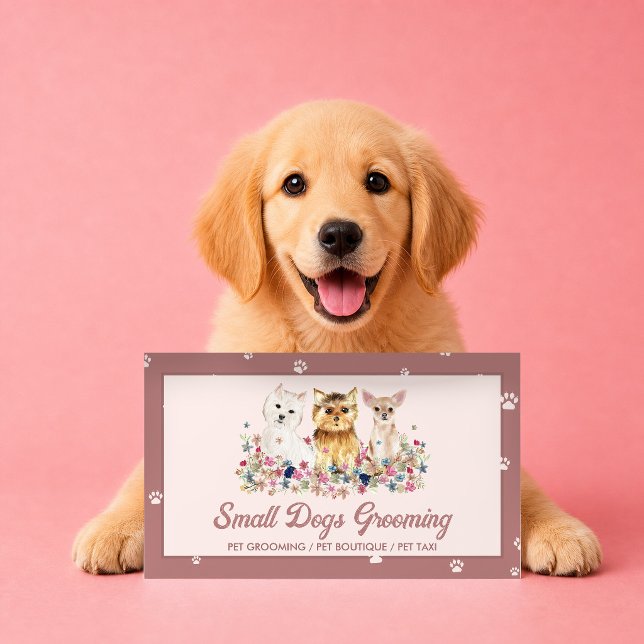 Rosa hundbeteendeskolans valpkurser visitkort (Skapare uppladdad)