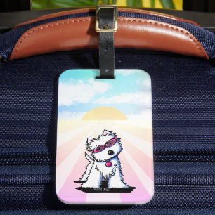 Rosa hundglasögon Westie Bagagebricka