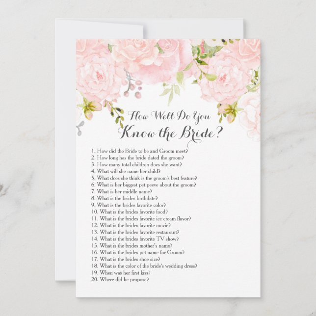 Rosa Hur väl känner du bruden? (Framsida)