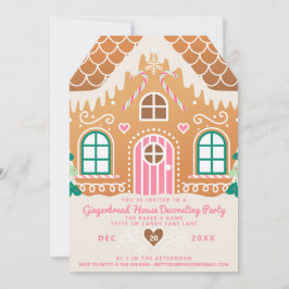 Rosa husdekoration med pepparkakor party inbjudningar