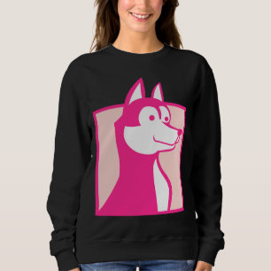Rosa Husky Hund T Shirt