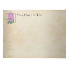 Rosa Hyacint Blommigt Personlig Monogram Anteckningsblock