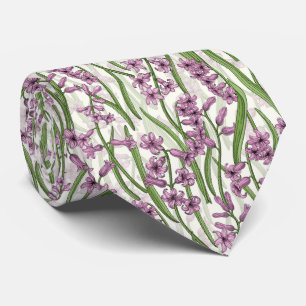 Rosa Hyacint-blommor på naturlig vit blomma Slips
