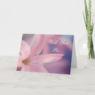 Rosa Hyacint Flowers blir min bridesmaid Inbjudan