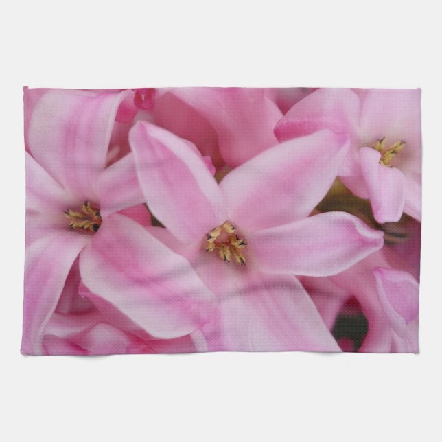 rosa hyacintblomma kökshandduk (Horisontell)