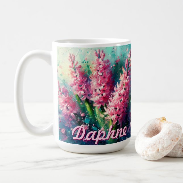 Rosa Hyacinter Hyacint Blommig Personlig Kaffemugg (Med munk)