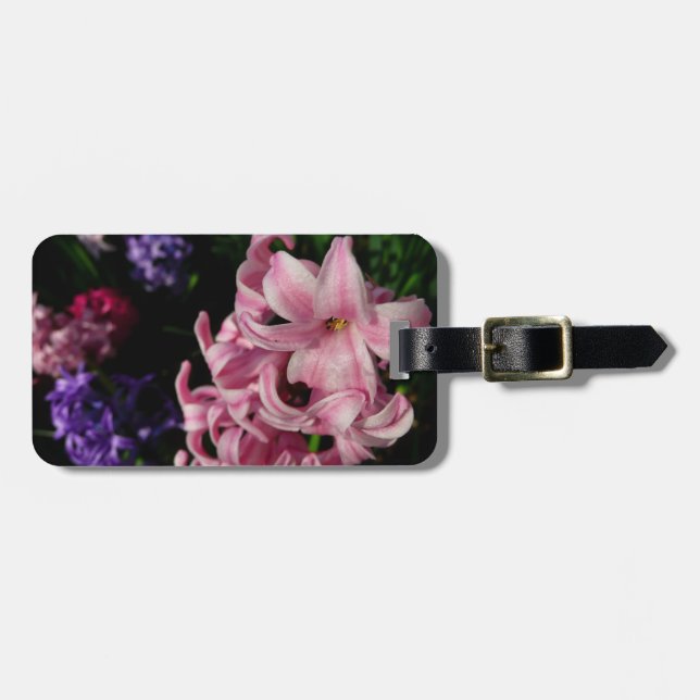Rosa Hyacinth Vår Blommigt Bagagebricka (Horisontell Framsida)