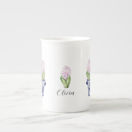 Rosa Hyacinths i Chinoiserie Planter Benporslin Mugg