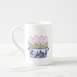 Rosa Hyacinths i Chinoiserie Planter Benporslin Mugg