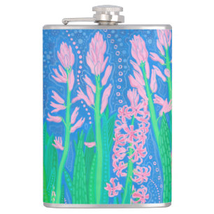 Rosa Hyacinths Vår blommor Blommigt Art Painting Fickplunta