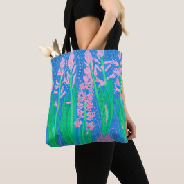 Rosa Hyacinths Vår blommor Blommigt Art Painting Tygkasse