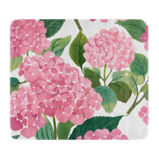 Rosa Hydrangea Akvarell Blommig Kust (Framsidan)