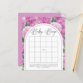 Rosa Hydrangea Baby Shower Baby Bingo Game