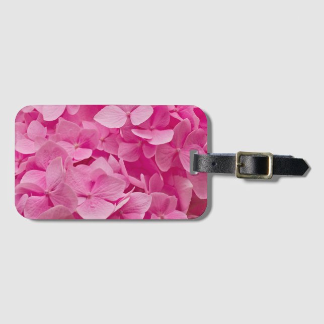 Rosa Hydrangea Bagagebricka (Framsida horisontal)