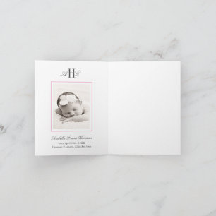 Rosa Hydrangea Blomma Baby Shower Baby Foto Tack Kort