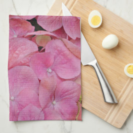 Rosa Hydrangea Blommar Flowers Kitchen Towel Kökshandduk