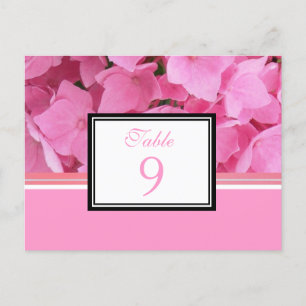 Rosa Hydrangea Bordsnummer Card