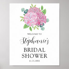 Rosa Hydrangea Botanisk Möhippa Välkommen Poster