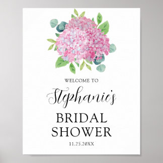 Rosa Hydrangea Botanisk Möhippa Välkommen Poster