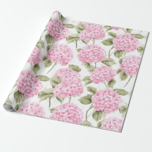 Rosa Hydrangea Botaniskt Presentpapper