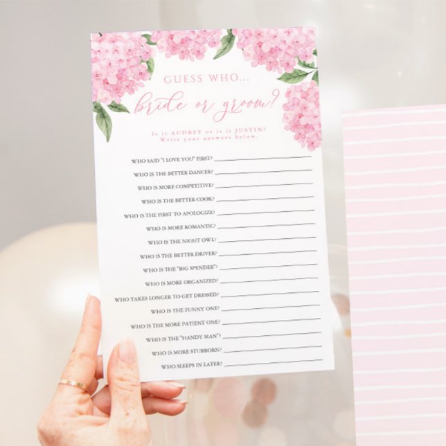 Rosa Hydrangea Bride eller Groom Pappert spelkort Flygblad (Skapare uppladdad)