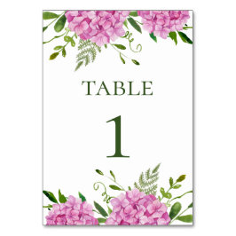Rosa Hydrangea Bröllop Bordsnummer