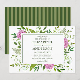 Rosa Hydrangea Bröllop Inbjudningar