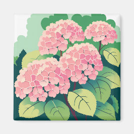 Rosa Hydrangea Bush Magnet
