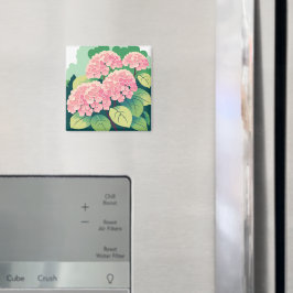 Rosa Hydrangea Buske Magnet