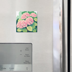 Rosa Hydrangea Buske Magnet