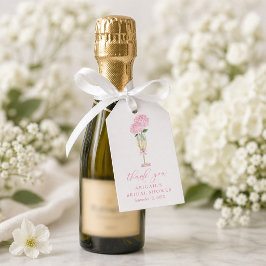 Rosa Hydrangea Champagneglas Favorit Tag Presentetikett