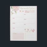 Rosa Hydrangea Daily Planner Anteckningsblock<br><div class="desc">Den här veckodesignen för den moderna blommigten har en rosa vattenmiljö med en programlista,  anteckningar och utrymme för veckoplanering. #planner #plan #plan #hydrangea #rosa #blommigt #botanical #schoolSupplies #officesupplies #home #office #work #weeklyplanner #veckovis #todolist #anteckningar #elegant #chic #snyggt #modern #feminin #girly #anteckningsblock #organiserar #organize #organize</div>