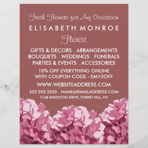 Rosa Hydrangea, Floristry Advertising Reklamblad