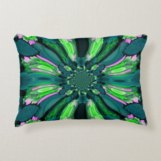 Rosa Hydrangea Flower Swirl Pillow Prydnadskudde (Framsidan)