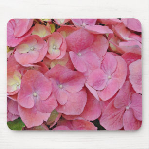 Rosa Hydrangea Flowers Close Up Art Mouse Pad Musmatta