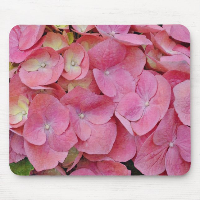 Rosa Hydrangea Flowers Close Up Art Mouse Pad Musmatta (Framsidan)