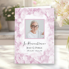 Rosa Hydrangea Flowers Funeral Service Foldad Program