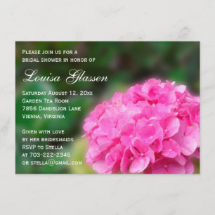 Rosa Hydrangea Flowers Inbjudningskort för möhippa