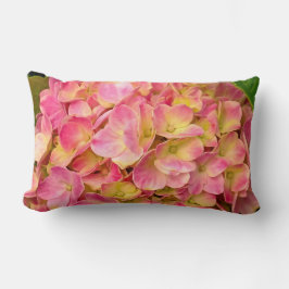 Rosa Hydrangea Flowers Lumbar Pillow Lumbarkudde