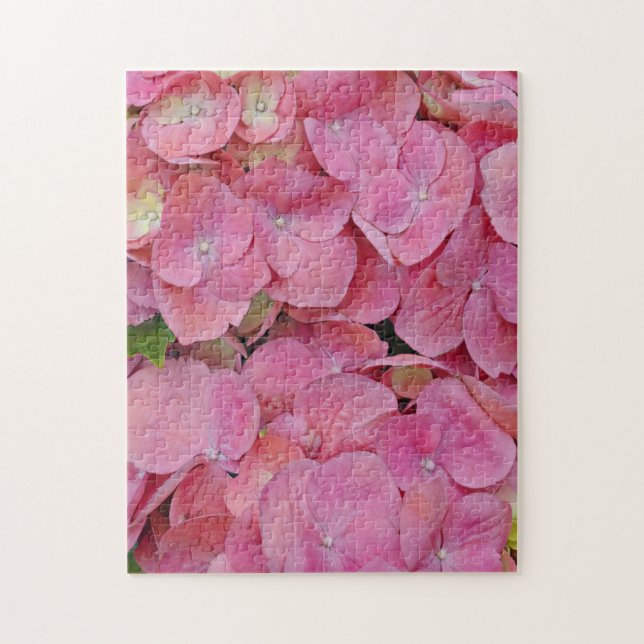 Rosa Hydrangea Flowers Puzzle Pussel (Vertikal)