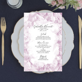 Rosa Hydrangea Flowers Watercolor Bröllop Menu