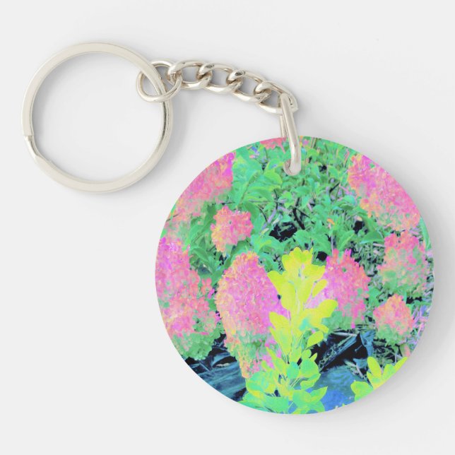 Rosa Hydrangea Garden med Gult Foliage (Framsidan)