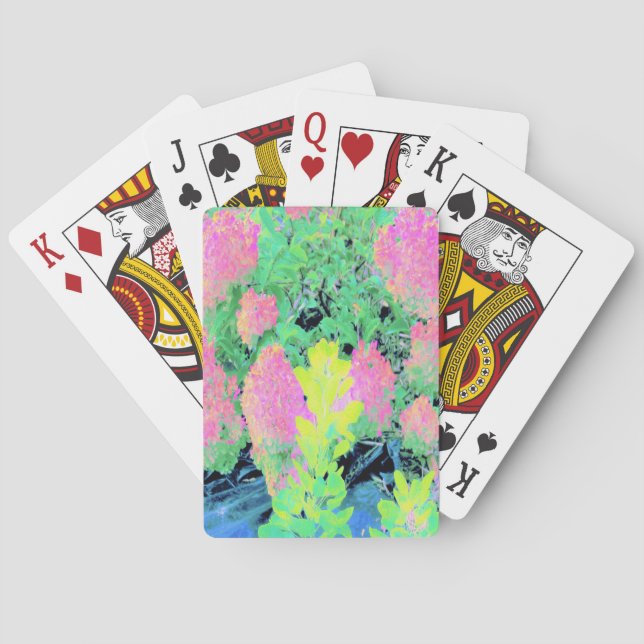 Rosa Hydrangea Garden med Gult Foliage Casinokort (Baksidan)