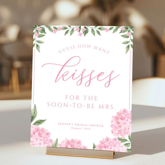 Rosa Hydrangea gissar hur många kisses Shower-spel Poster (Skapare uppladdad)