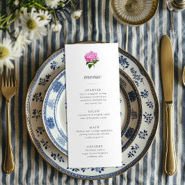 Rosa Hydrangea GrandMillennium Menu Inbjudningar
