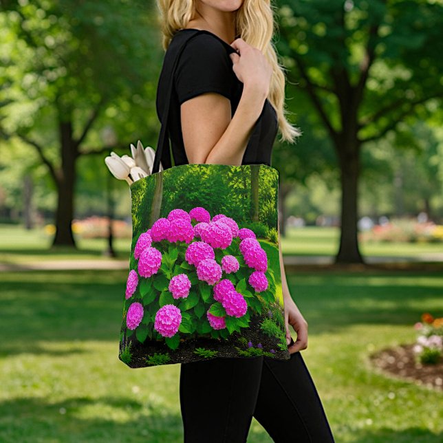 Rosa Hydrangea-handväska Tygkasse (Skapare uppladdad)