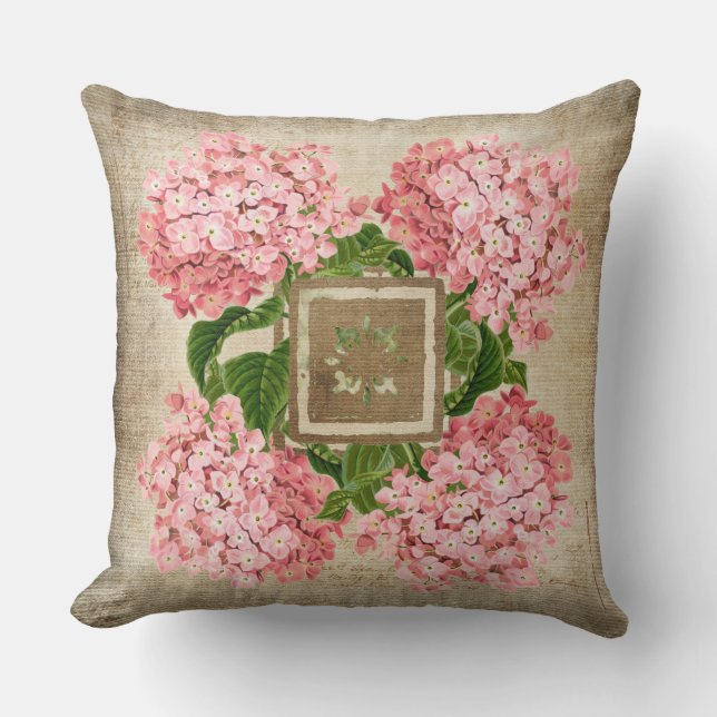 Rosa Hydrangea-kluster II Kastkudde Kudde (Framsida)