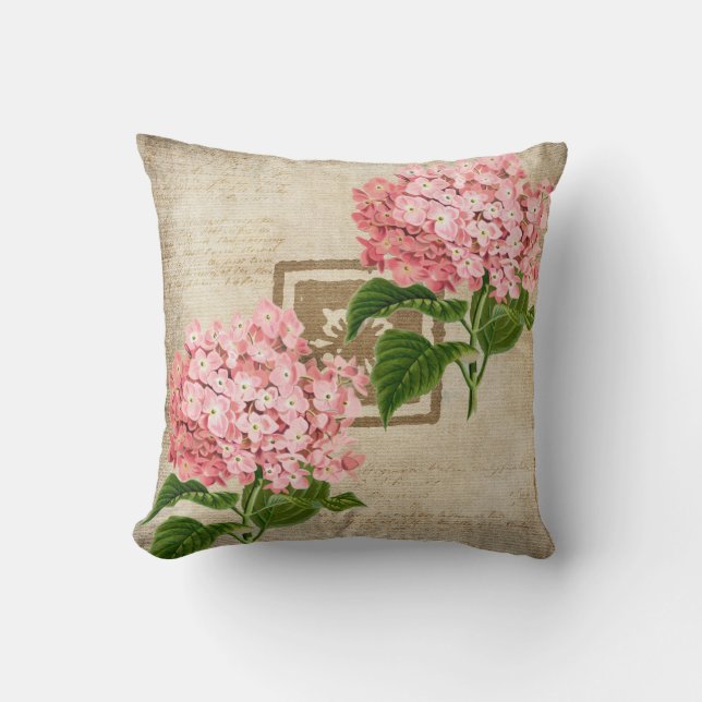 Rosa Hydrangea-kluster II Kudde (Framsida)