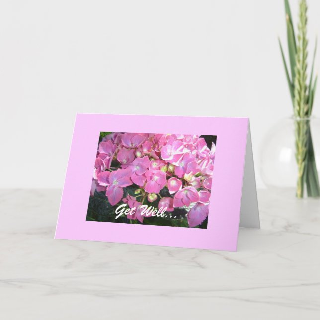 Rosa Hydrangea kommer bra Kort (Framsida)
